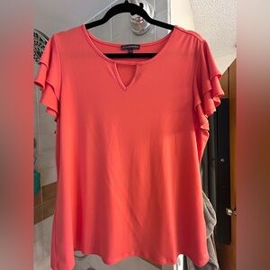 Adrianna Papell Light Orange/Salmon Blouse - Size Large L